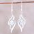 Blue topaz dangle earrings, 'Dazzling Gleam' - Wave Motif Blue Topaz Dangle Earrings from India thumbail