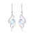 Blue topaz dangle earrings, 'Dazzling Gleam' - Wave Motif Blue Topaz Dangle Earrings from India (image 2a) thumbail