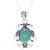 Quartz pendant necklace, 'Classic Green' - Onyx Cabochon Pendant Necklace from India