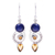 Citrine and lapis lazuli dangle earrings, 'Majestic Spirals' - Citrine and Lapis Lazuli Spiral Earrings from India