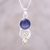 Citrine and lapis lazuli pendant necklace, 'Majestic Spiral' - Citrine and Lapis Lazuli Spiral Necklace from India thumbail