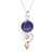 Citrine and lapis lazuli pendant necklace, 'Majestic Spiral' - Citrine and Lapis Lazuli Spiral Necklace from India (image 2a) thumbail