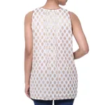 Viscose blouse, 'Golden Dreams' - Block-Printed Gold Motif Viscose Blouse from India