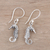 Sterling silver dangle earrings, 'Serene Seahorses' - Artisan Crafted Sterling Silver Seahorse Dangle Earrings (image 2b) thumbail
