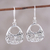 Sterling silver dangle earrings, 'Flower Basket' - Sterling Silver Flower Basket Dangle Earrings from India