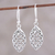 Sterling silver dangle earrings, 'Elegant Weave' - Sterling Silver Openwork Weave Dangle Earrings from India (image 2) thumbail