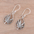 Sterling silver dangle earrings, 'Precious Palms' - Handcrafted Sterling Silver Palm Leaf Dangle Earrings