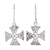 Sterling silver dangle earrings, 'Elegant Cross' - Sterling Silver Openwork Cross Dangle Earrings from India