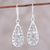 Sterling silver dangle earrings, 'Woven Dew' - Sterling Silver Basketweave Dangle Earrings from India