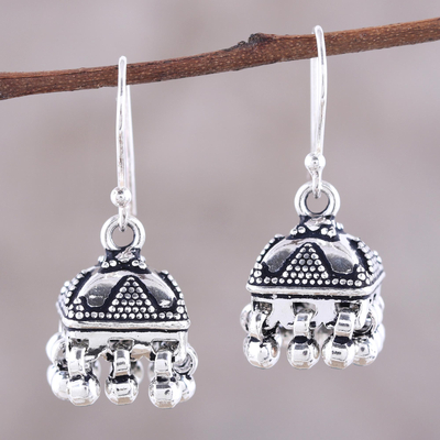 Sterling silver chandelier earrings, Dancing Jhumki