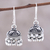 Sterling silver chandelier earrings, 'Dancing Jhumki' - Sterling Silver Dotted Statement Jhumki Chandelier Earrings thumbail