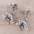 Sterling silver chandelier earrings, 'Floral Parasol' - Sterling Silver Jhumki Floral Parasol Chandelier Earrings