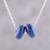 Lapis lazuli pendant necklace, 'Delightful Duet' - Lapis Lazuli Double Disc Sterling Silver Pendant Necklace (image 2) thumbail
