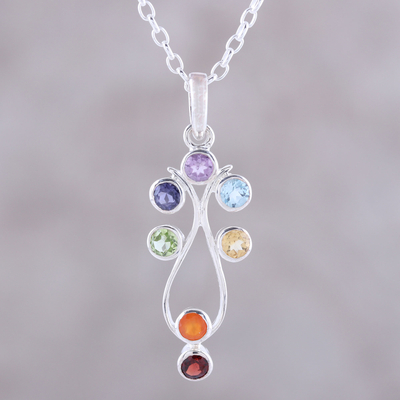 Multi-gemstone pendant necklace, Wellspring of Energy