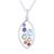 Multi-gemstone pendant necklace, 'Rainbow Within' - Multi-Gemstone and Sterling Silver Ellipse Pendant Necklace (image 2a) thumbail