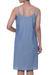 Cotton sundress, 'Spring Harmony' - Blue Cotton Embroidered Floral Casual Sundress from India (image 2c) thumbail