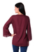 Viscose tunic, 'Whirlwind Romance' - Handmade Red-Brown Viscose Pin Tuck Blouse with Bell Sleeves (image 2b) thumbail