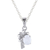 Rhodium plated rainbow moonstone pendant necklace, 'Misty Blossom' - Rhodium Plated Silver Rainbow Moonstone Pendant Necklace
