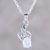 Rhodium plated rainbow moonstone pendant necklace, 'Wispy Bloom' - Rhodium Plated Rainbow Moonstone Pendant Necklace (image 2) thumbail