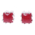 Pendientes botón jaspe - Pendientes de botón de plata esterlina y jaspe rojo de la India