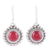 Jasper dangle earrings, 'Red Mystique' - Red Jasper and Sterling Silver Dangle Earrings from India (image 2a) thumbail