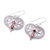 Garnet dangle earrings, 'Bubbling with Love' - Garnet and Sterling Silver Heart Shaped Dangle Earrings (image 2c) thumbail