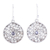 Iolite dangle earrings, 'Circular Stars' - Iolite and Sterling Silver Dangle Earrings from India thumbail