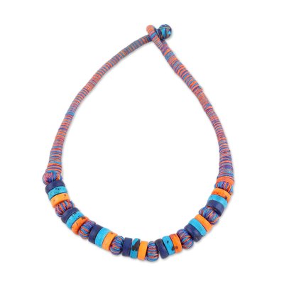 Colorful Bone Beaded Necklace from India