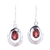 Rhodium plated garnet dangle earrings, 'Sparkling Reflections' - Rhodium-Plated Sterling Silver and Garnet Dangle Earrings