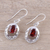 Rhodium plated garnet dangle earrings, 'Sparkling Reflections' - Rhodium-Plated Sterling Silver and Garnet Dangle Earrings (image 2b) thumbail