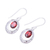 Rhodium plated garnet dangle earrings, 'Sparkling Reflections' - Rhodium-Plated Sterling Silver and Garnet Dangle Earrings (image 2c) thumbail