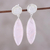 Rose quartz dangle earrings, 'Subtle Serenity' - Rose Quartz and Sterling Silver Marquise-Cut Dangle Earrings (image 2) thumbail