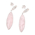 Rose quartz dangle earrings, 'Subtle Serenity' - Rose Quartz and Sterling Silver Marquise-Cut Dangle Earrings (image 2c) thumbail