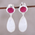 Ruby and rainbow moonstone dangle earrings, 'Sunrise Princess' - Rainbow Moonstone and Ruby Sterling Silver Dangle Earrings