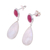 Ruby and rainbow moonstone dangle earrings, 'Sunrise Princess' - Rainbow Moonstone and Ruby Sterling Silver Dangle Earrings (image 2c) thumbail
