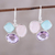 Multi-gemstone dangle earrings, 'Pastel Pizazz' - Faceted Multi-Gemstone and Sterling Silver Dangle Earrings (image 2) thumbail
