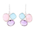 Multi-gemstone dangle earrings, 'Pastel Pizazz' - Faceted Multi-Gemstone and Sterling Silver Dangle Earrings thumbail