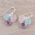 Multi-gemstone dangle earrings, 'Pastel Pizazz' - Faceted Multi-Gemstone and Sterling Silver Dangle Earrings (image 2b) thumbail