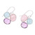 Multi-gemstone dangle earrings, 'Pastel Pizazz' - Faceted Multi-Gemstone and Sterling Silver Dangle Earrings (image 2c) thumbail