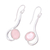 Rose quartz dangle earrings, 'Cool Sabarmati' - Rose Quartz Ovals Set In Sterling Silver Arc Dangle Earrings (image 2c) thumbail