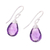 Amethyst dangle earrings, 'Lavender Joy' - Faceted Amethyst Teardrop Sterling Silver Dangle Earrings (image 2c) thumbail