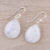 Rainbow moonstone dangle earrings, 'Captured Mist' - Faceted Rainbow Moonstone Sterling Silver Dangle Earrings (image 2b) thumbail