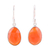 Onyx dangle earrings, 'Passionate Flame' - Red-Orange Onyx Dangle Earrings from India thumbail