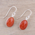 Onyx dangle earrings, 'Passionate Flame' - Red-Orange Onyx Dangle Earrings from India (image 2b) thumbail