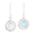 Chalcedony dangle earrings, 'Sky Rings' - Round Aqua Chalcedony and Sterling Silver Dangle Earrings