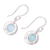 Chalcedony dangle earrings, 'Sky Rings' - Round Aqua Chalcedony and Sterling Silver Dangle Earrings (image 2c) thumbail