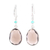 Smoky quartz and onyx dangle earrings, 'Mystic Pools' - Smoky Quartz and Onyx Dangle Earrings from India thumbail