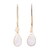 Gold plated rainbow moonstone dangle earrings, 'Regal Beauty' - Gold Plated Rainbow Moonstone Dangle Earrings from India (image 2a) thumbail