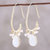 Gold plated rainbow moonstone dangle earrings, 'Regal Beauty' - Gold Plated Rainbow Moonstone Dangle Earrings from India (image 2b) thumbail