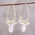 Gold plated rose quartz dangle earrings, 'Regal Beauty' - 18k Gold Plated Rose Quartz Dangle Earrings from India (image 2b) thumbail